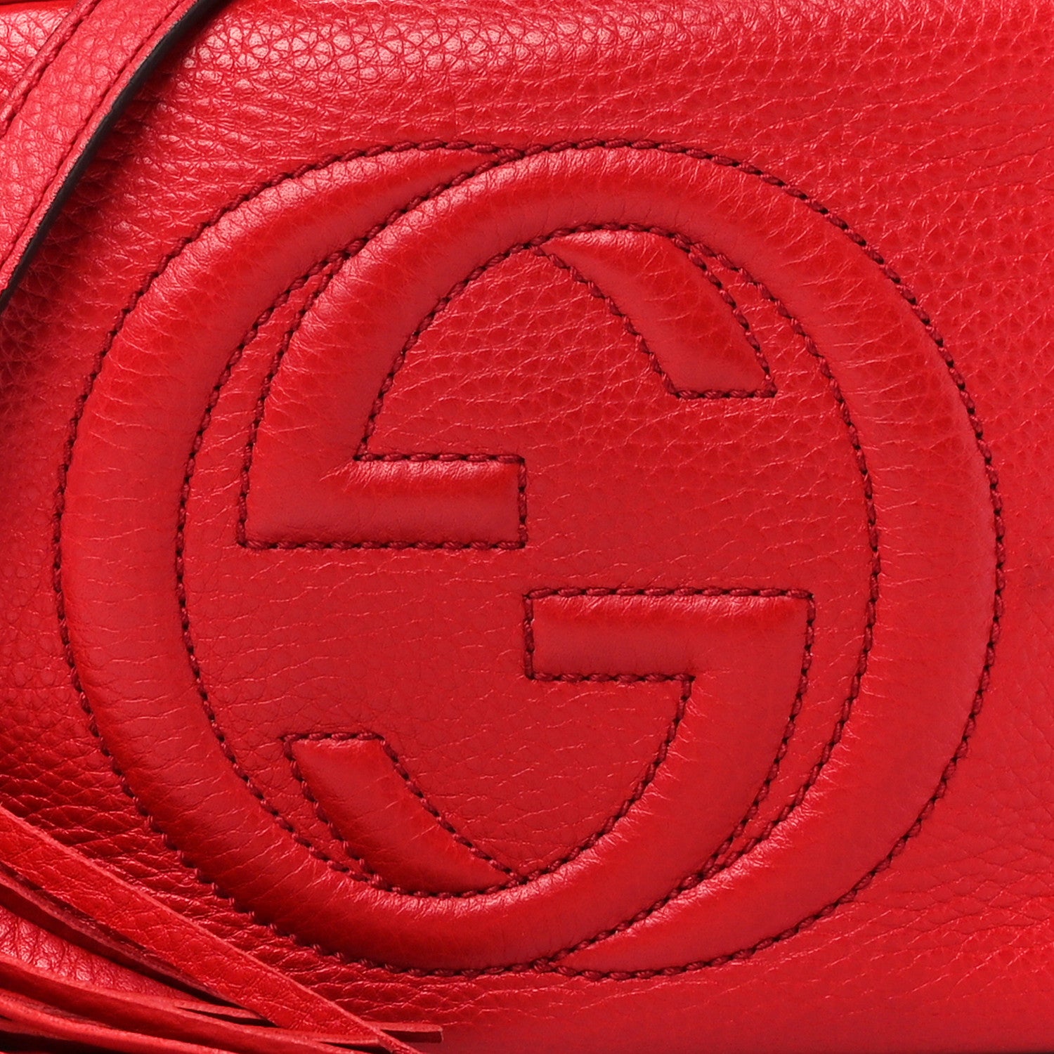 Gucci Pebbled Calfskin Small Soho Disco Bag Tabasco Red 9 of 11