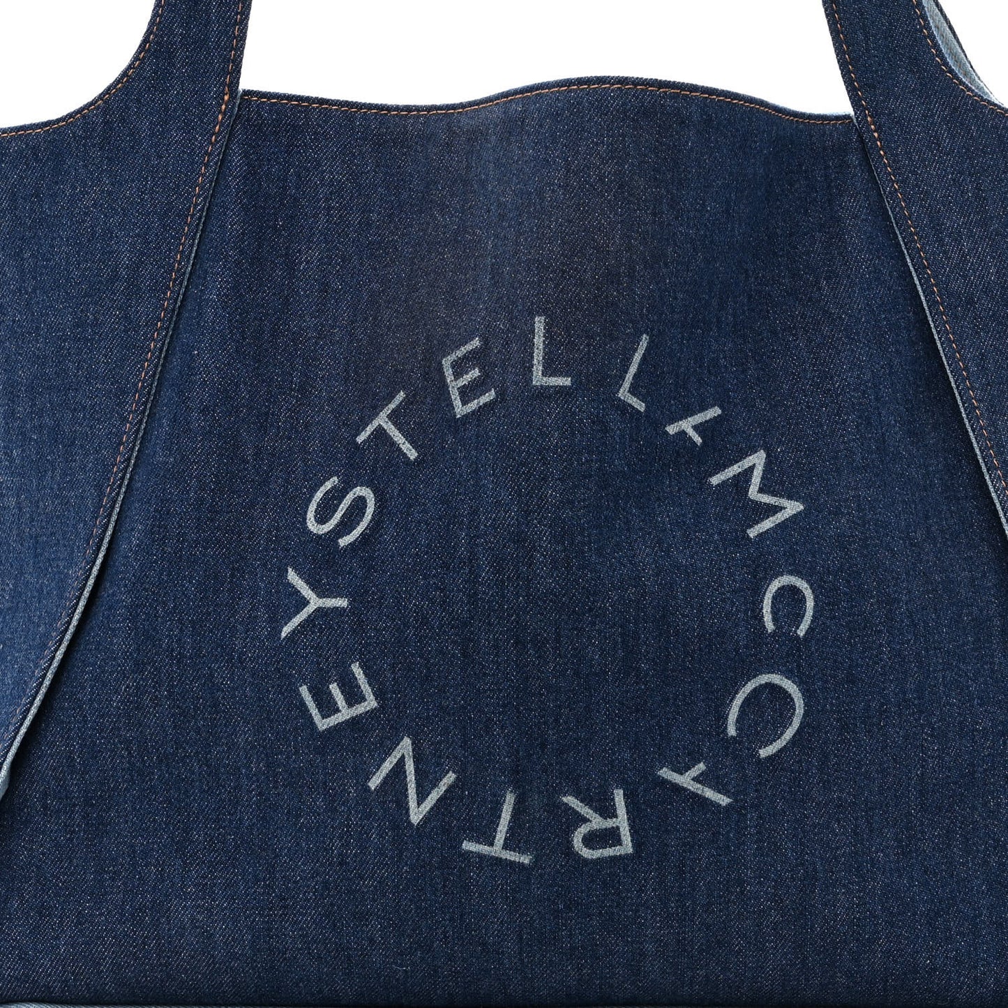 Denim East West Perforated Tote Blue