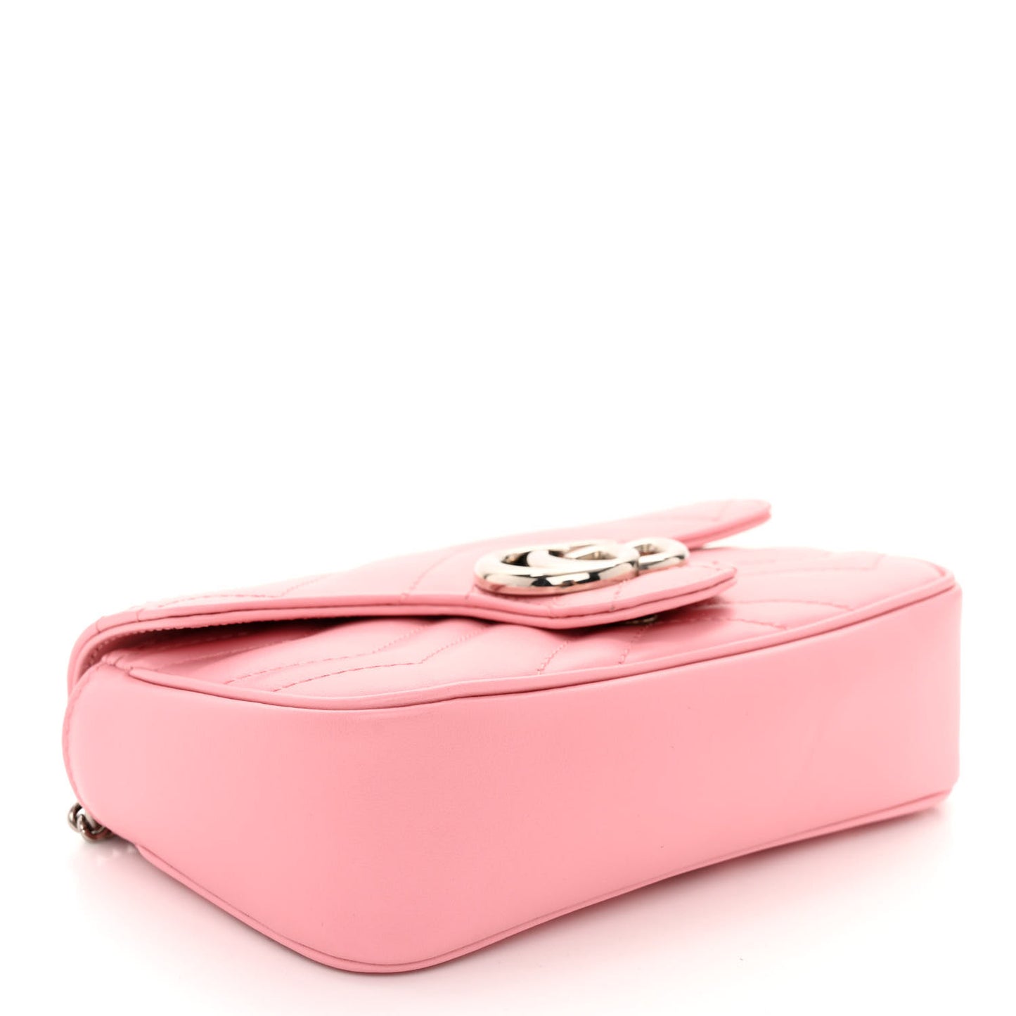 Calfskin Matelasse Super Mini GG Marmont Shoulder Bag Wild Rose