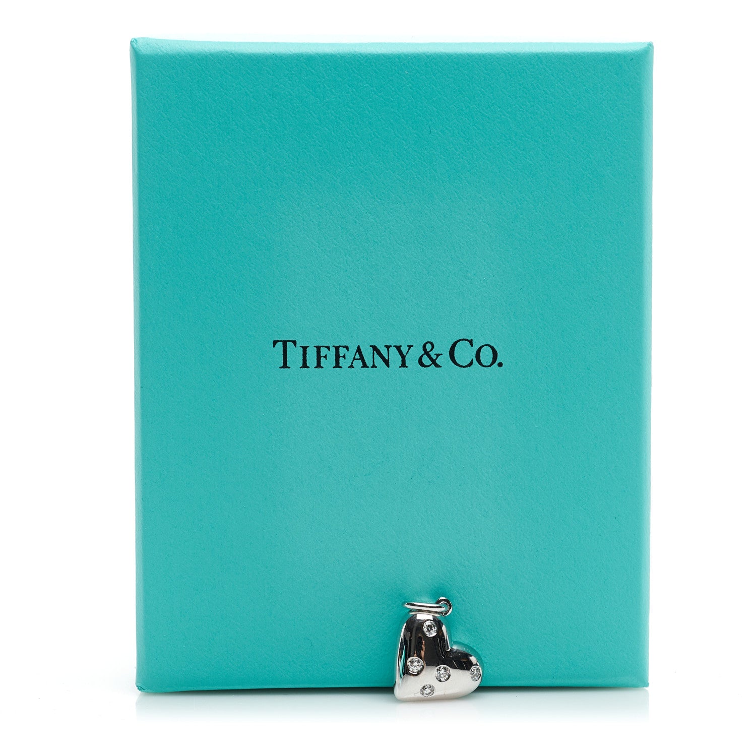 Tiffany 18K White Gold Platinum Diamond Etoile Heart Charm 5 of 5