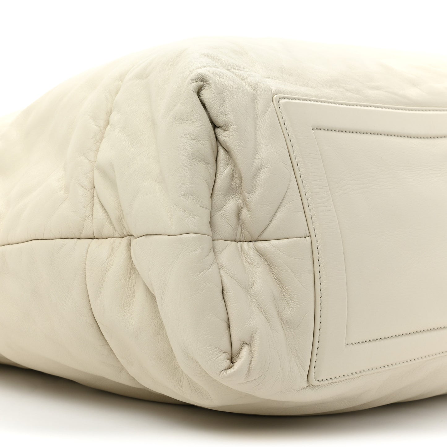 Lambskin Quilted Large Coco Cocoon Tote White