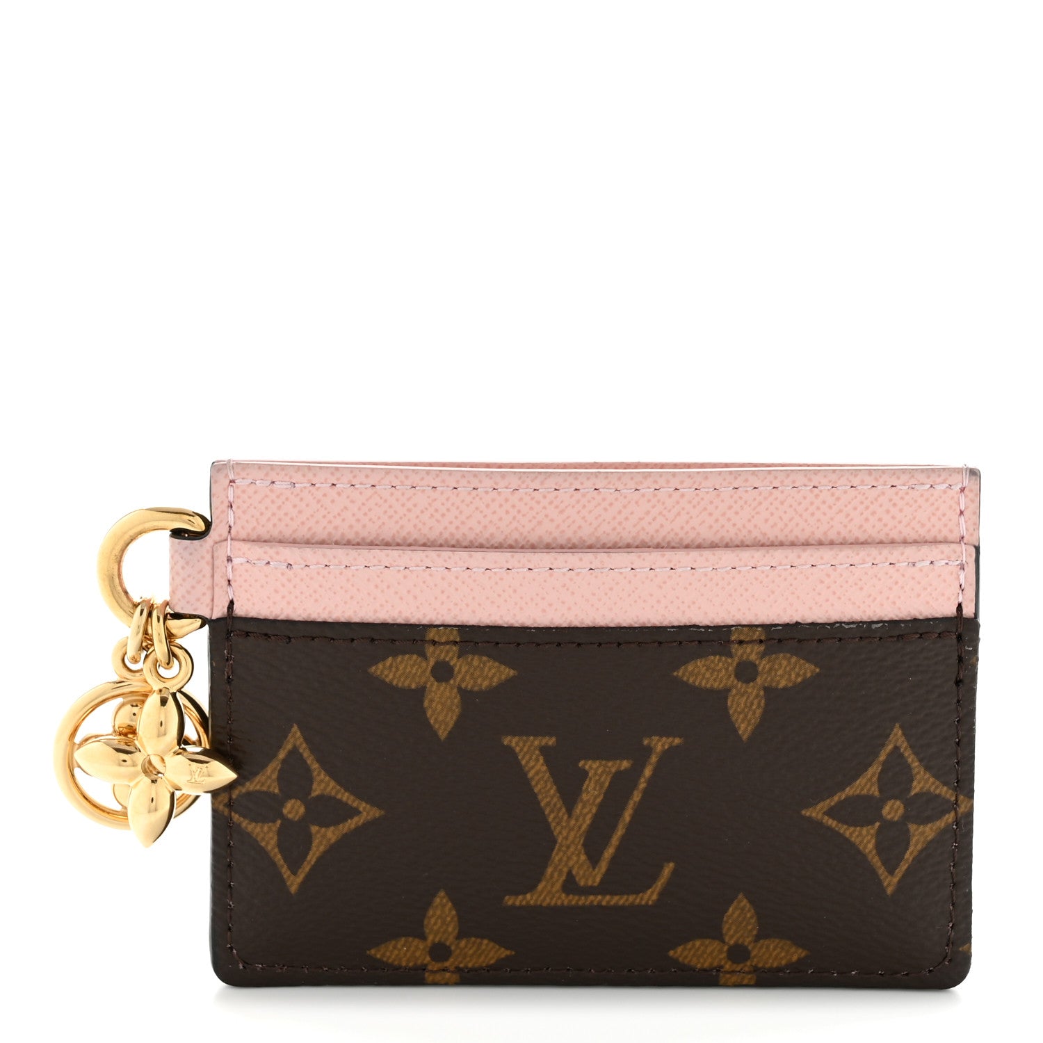 Louis Vuitton Monogram LV Charms Card Holder Rose Ballerine