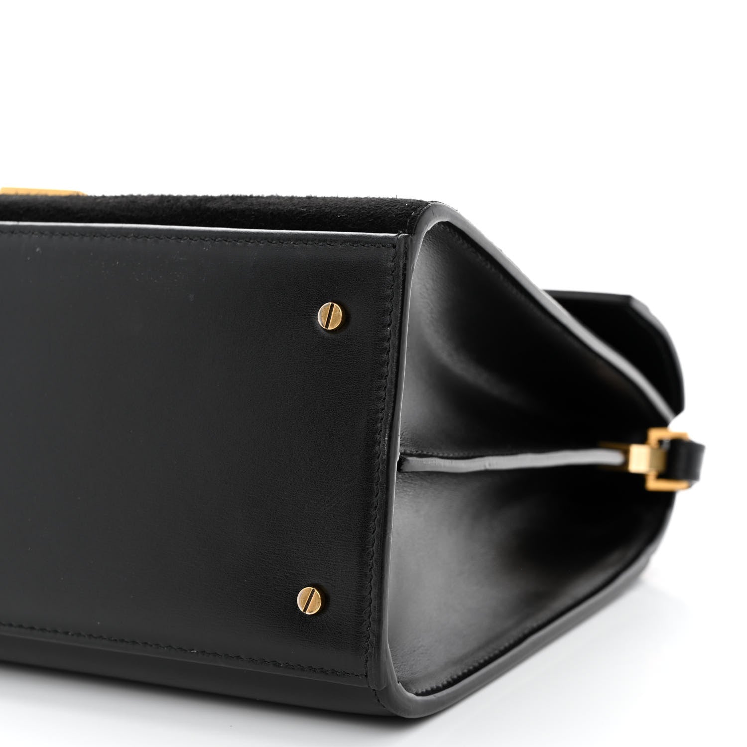 Saint Laurent Kid Scamosciato Smooth Calfskin Medium Classic Monogram Cassandra Top Handle Black Rouge Legion 10 of 12