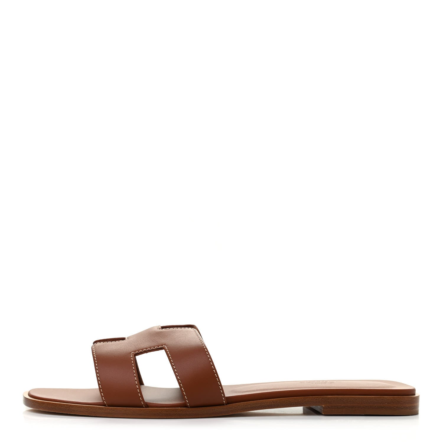 Hermes Box Calfskin Oran Sandals 40 Gold 1 of 8