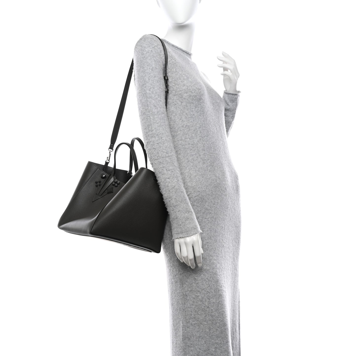 Calfskin Empire Spike Studded Small Cabachic Tote Rocket