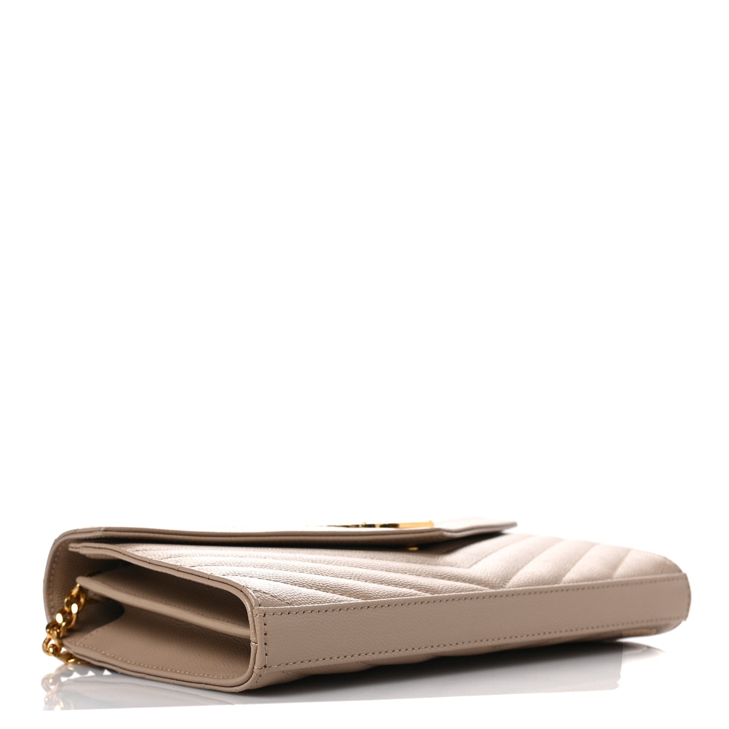 Grain De Poudre Matelasse Chevron Monogram Chain Wallet Fard