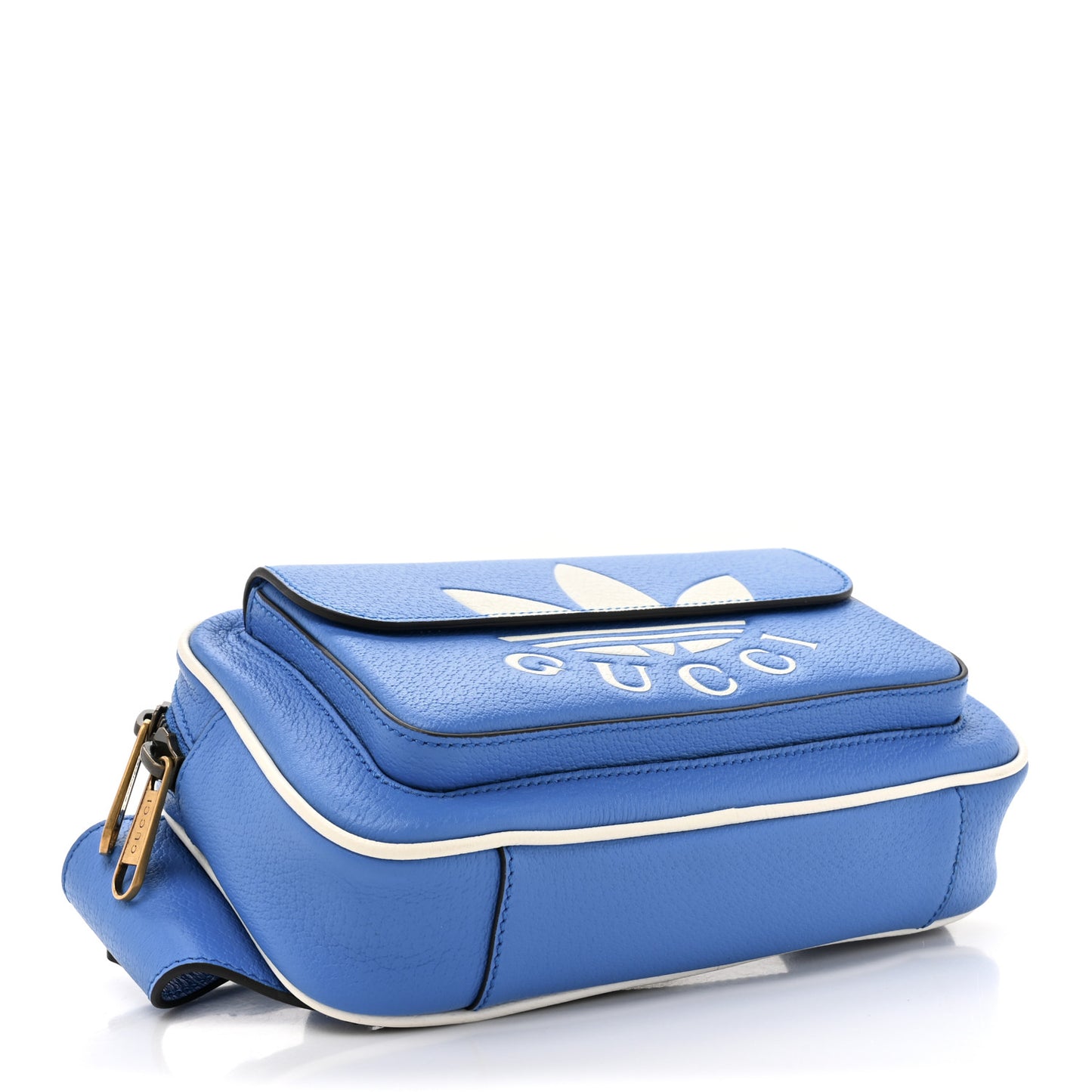 X ADIDAS Textured Dollar Calfskin Belt Bag Blue