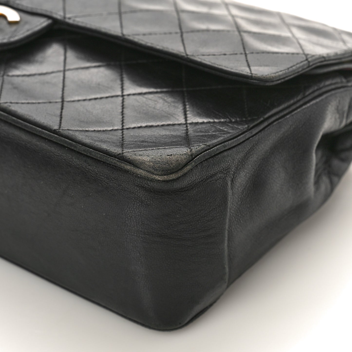 Lambskin Quilted Medium Bijoux Chain Double Flap Black