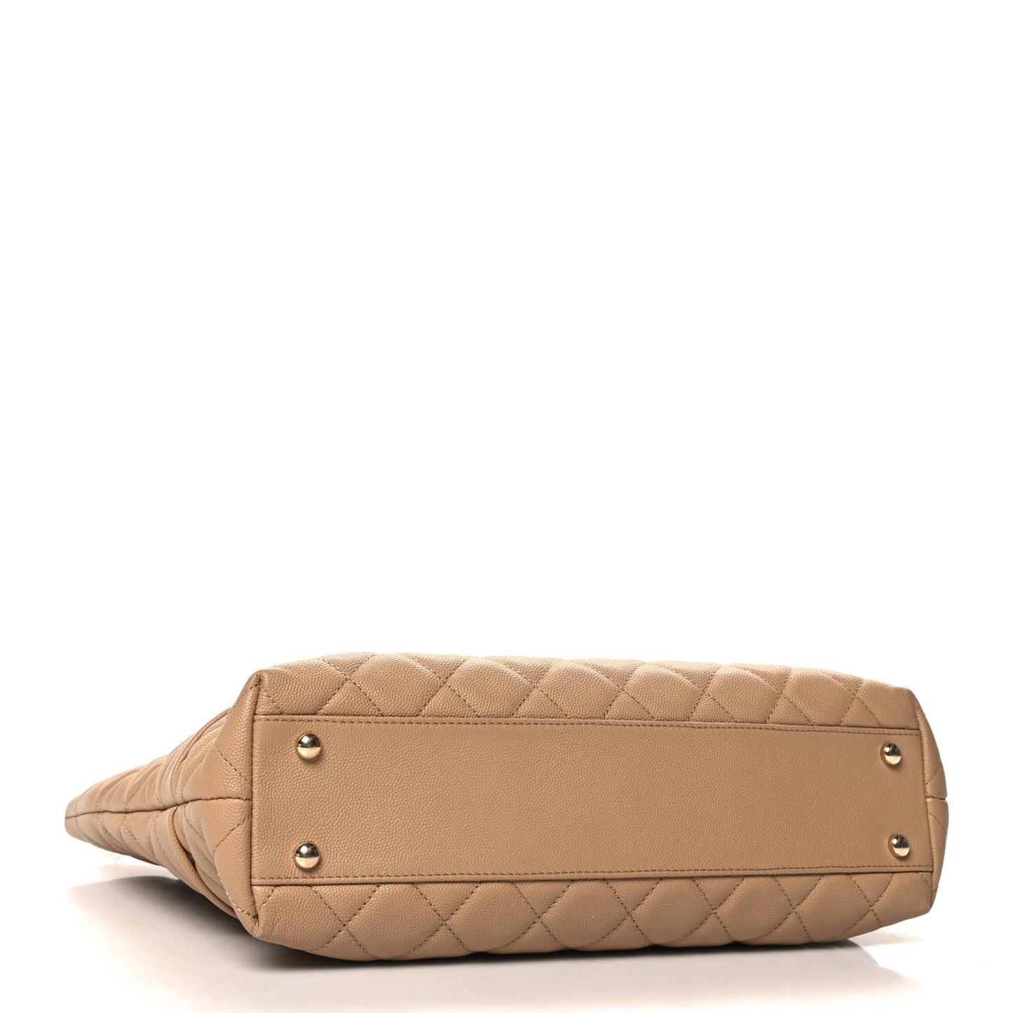 Caviar Quilted Rolled Up Tote Beige