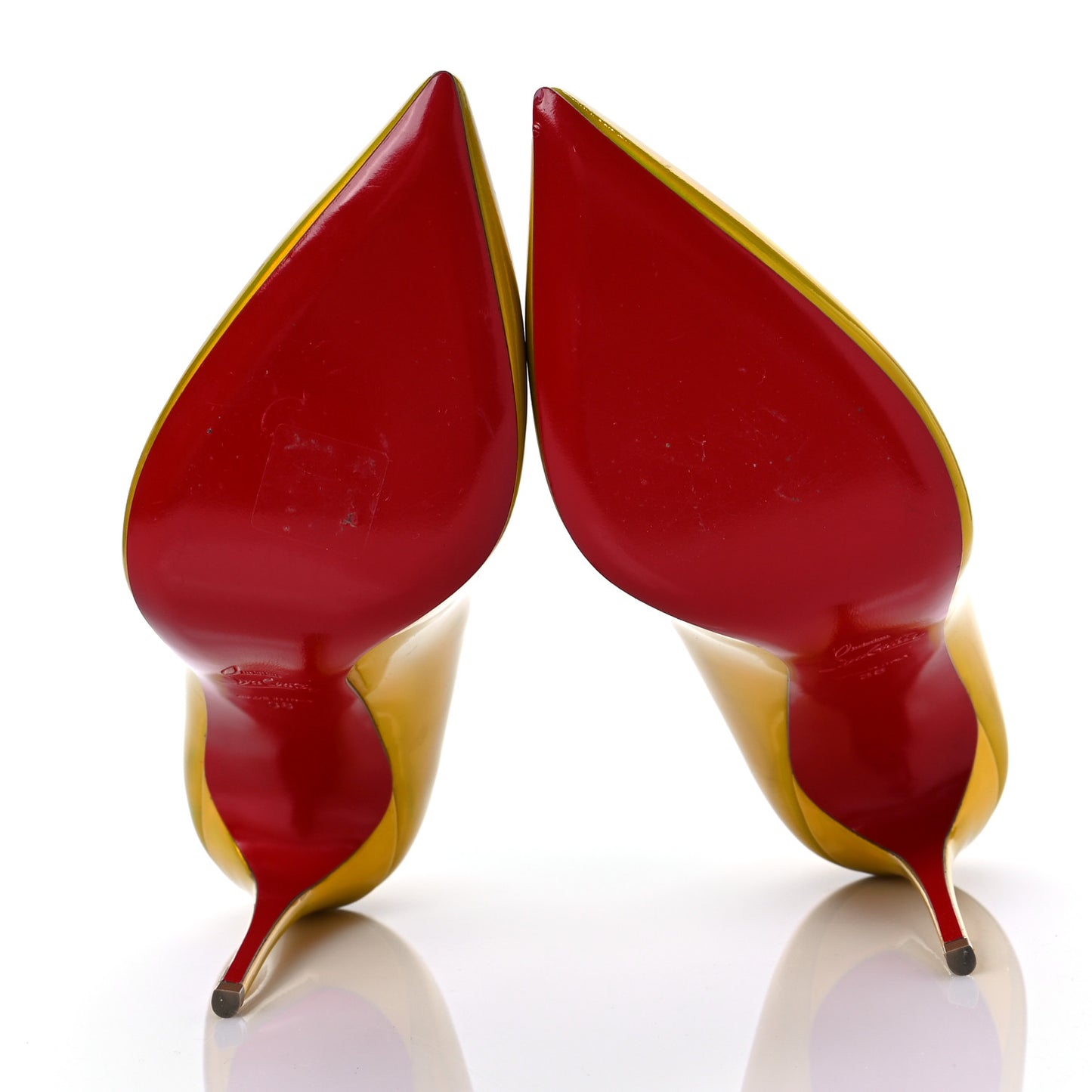 Metallic Patent Hot Chick 100 Pumps 38 Yellow