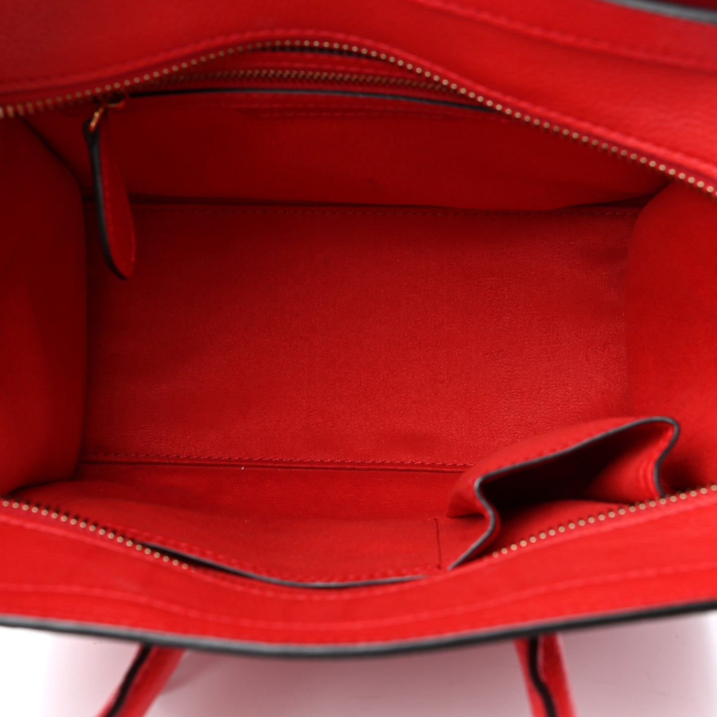 Drummed Calfskin Micro Luggage Red