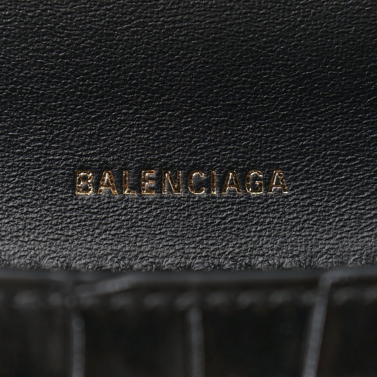 Balenciaga Shiny Calfskin Crocodile Embossed Medium Ghost Shoulder Bag Black 6 of 10