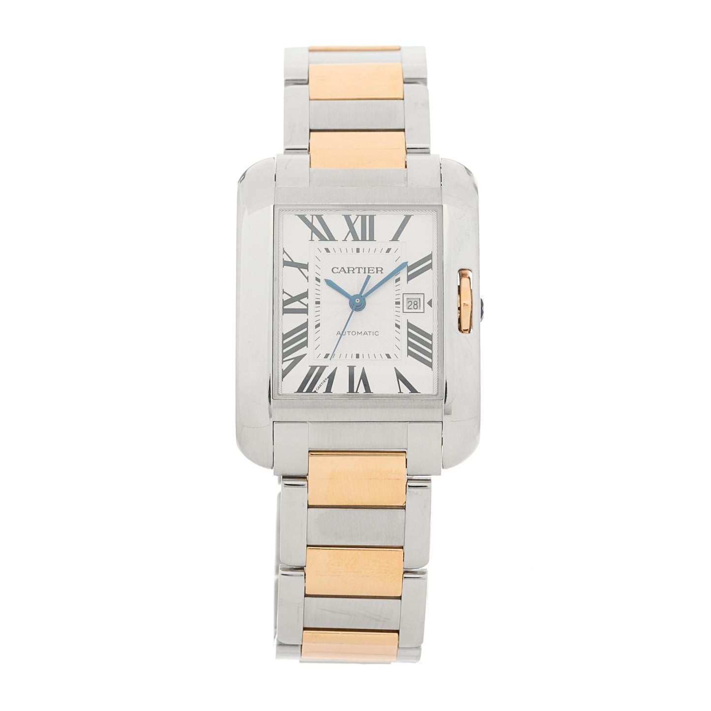 Stainless Steel 18K Yellow Gold 30mm Tank Anglaise Automatic Watch