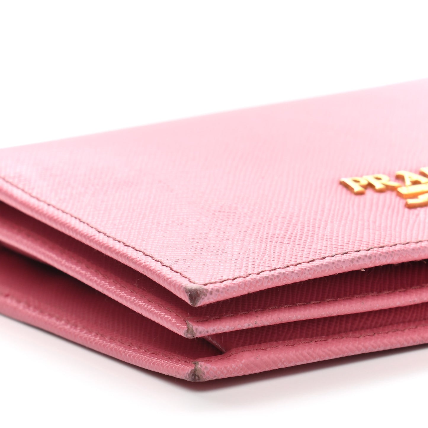 Saffiano Metal Compact Snap Bi-Fold Wallet Petalo