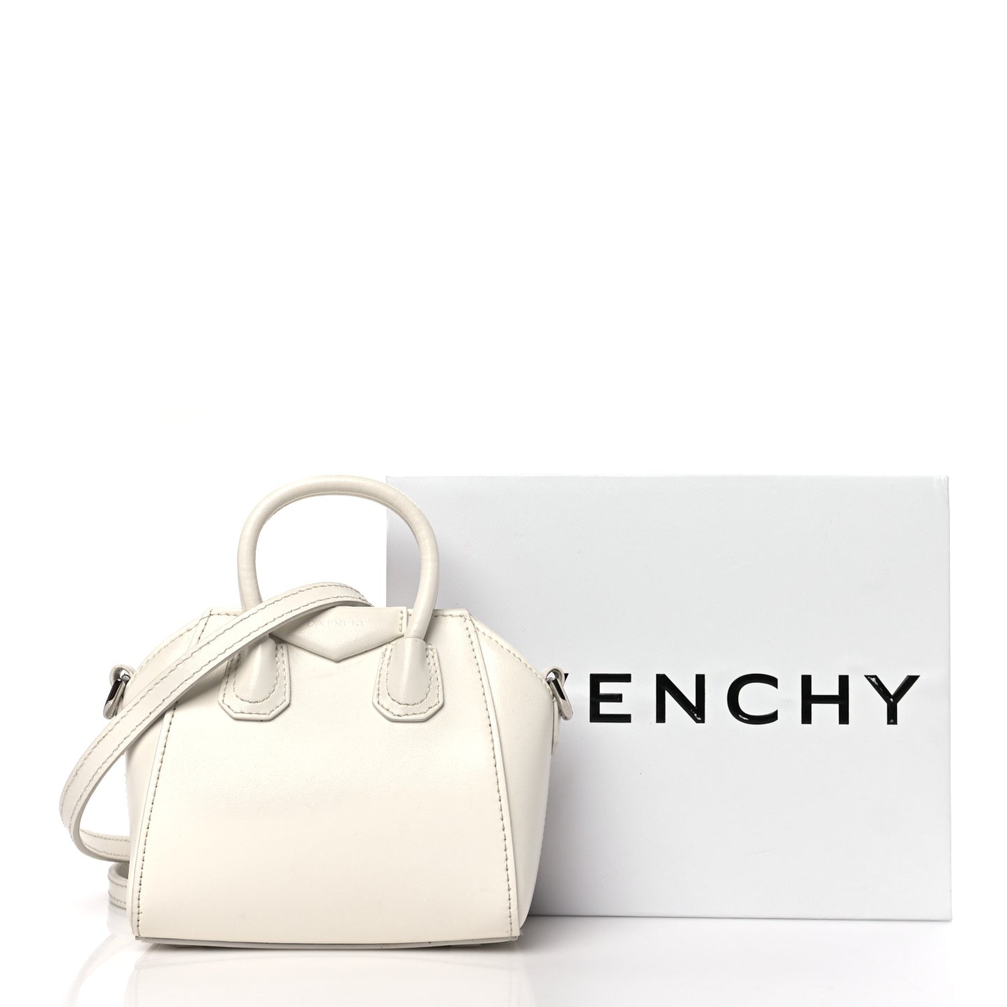 Shiny Lord Calfskin Micro Antigona Ivory