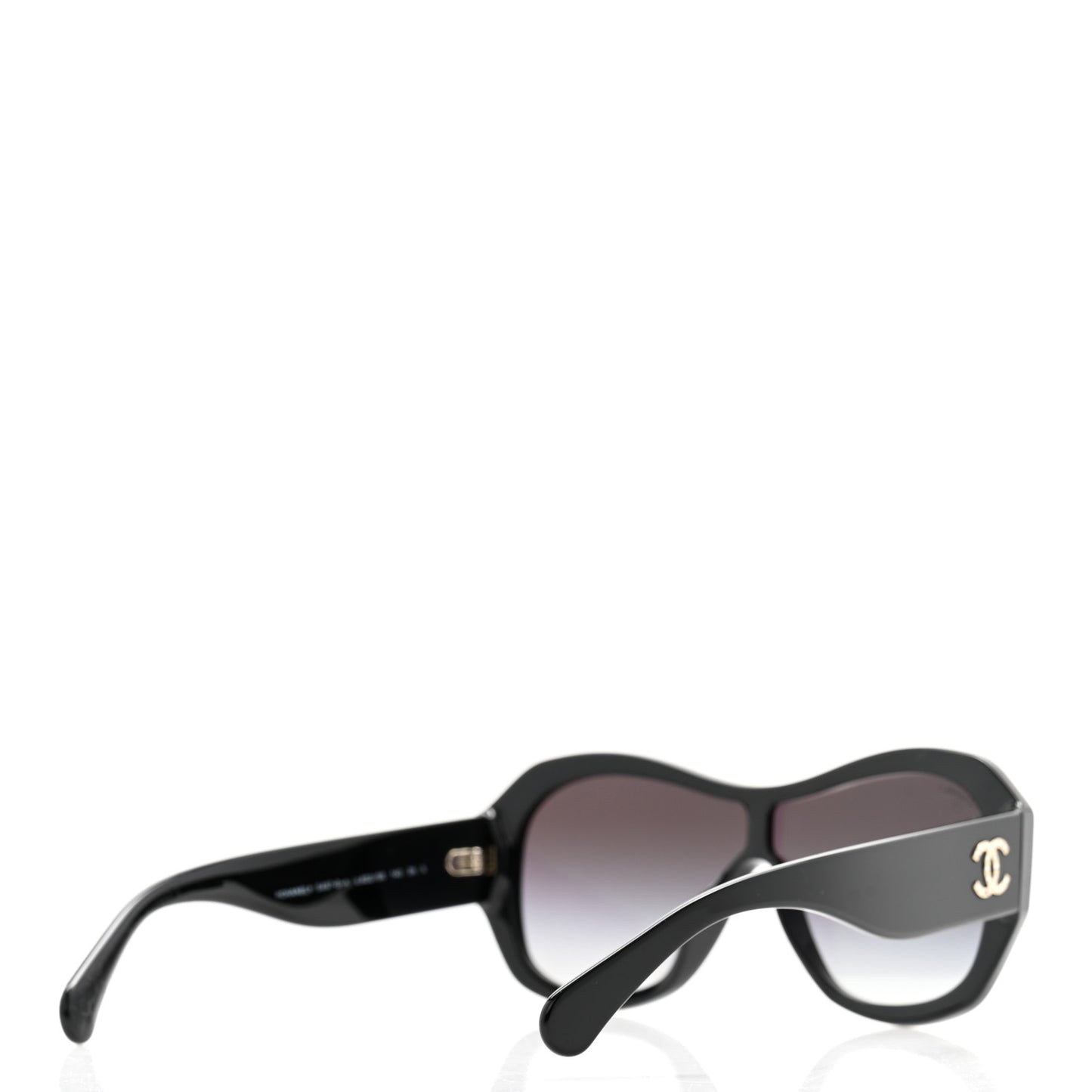 Acetate Crystal CC Shield Sunglasses 5497-B-A Black