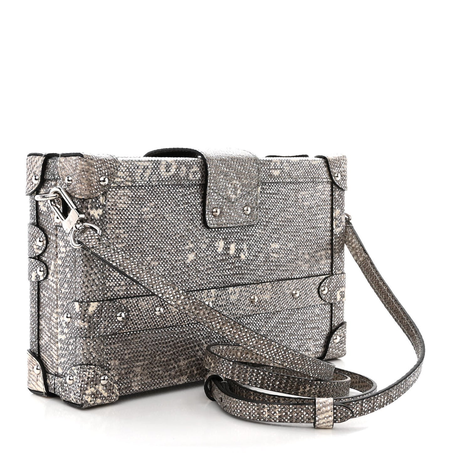 Lizard Petite Malle Silver