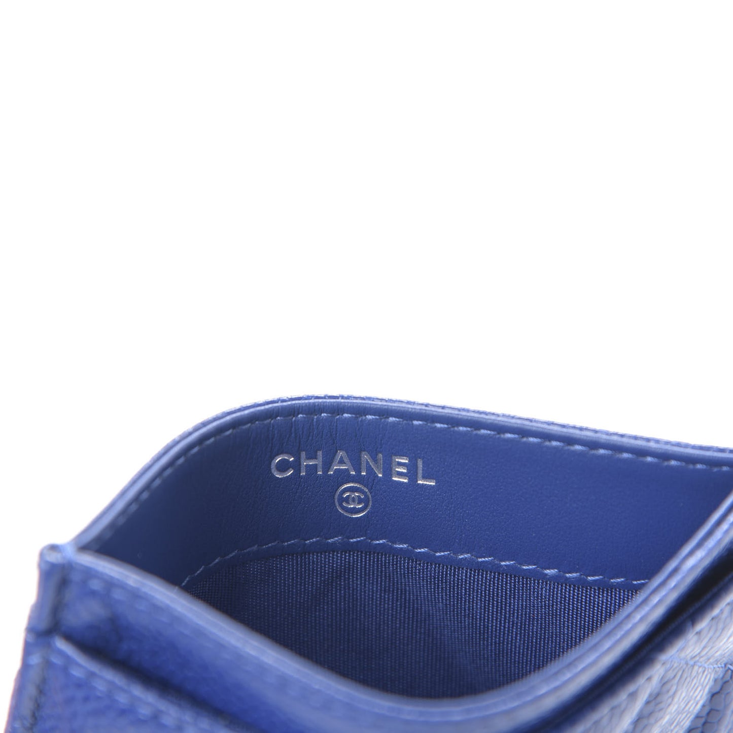 Caviar Quilted Incognito Card Holder Blue