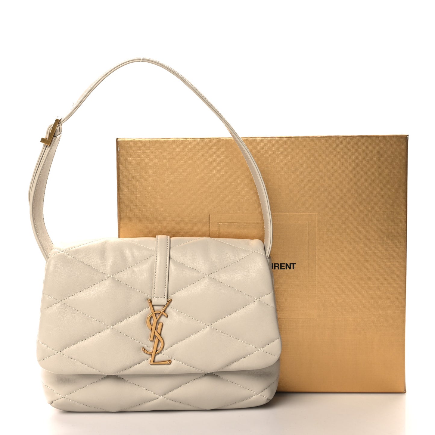 Lambskin Quilted Le 57 Diamond Shoulder Bag Crema Soft