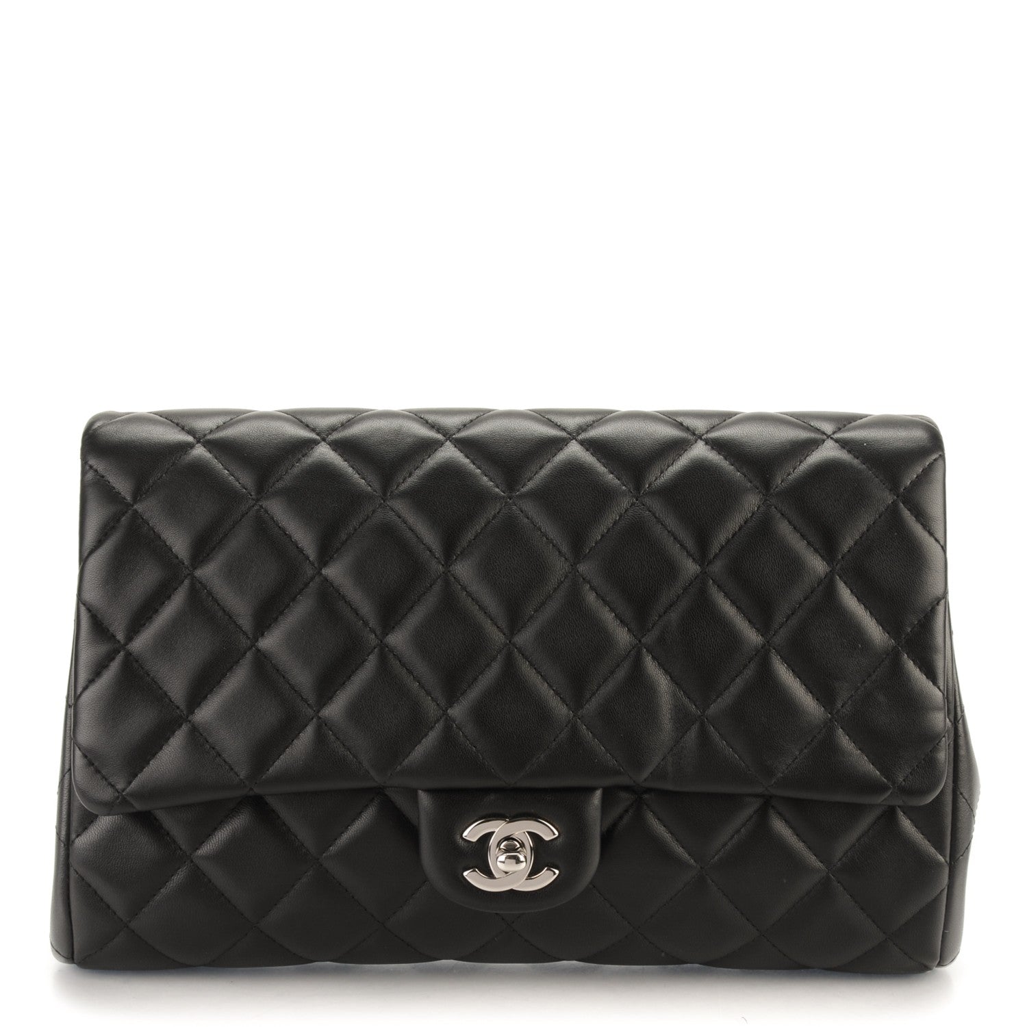 Chanel Lambskin Quilted Clutch With Chain Flap Black 1 of 7