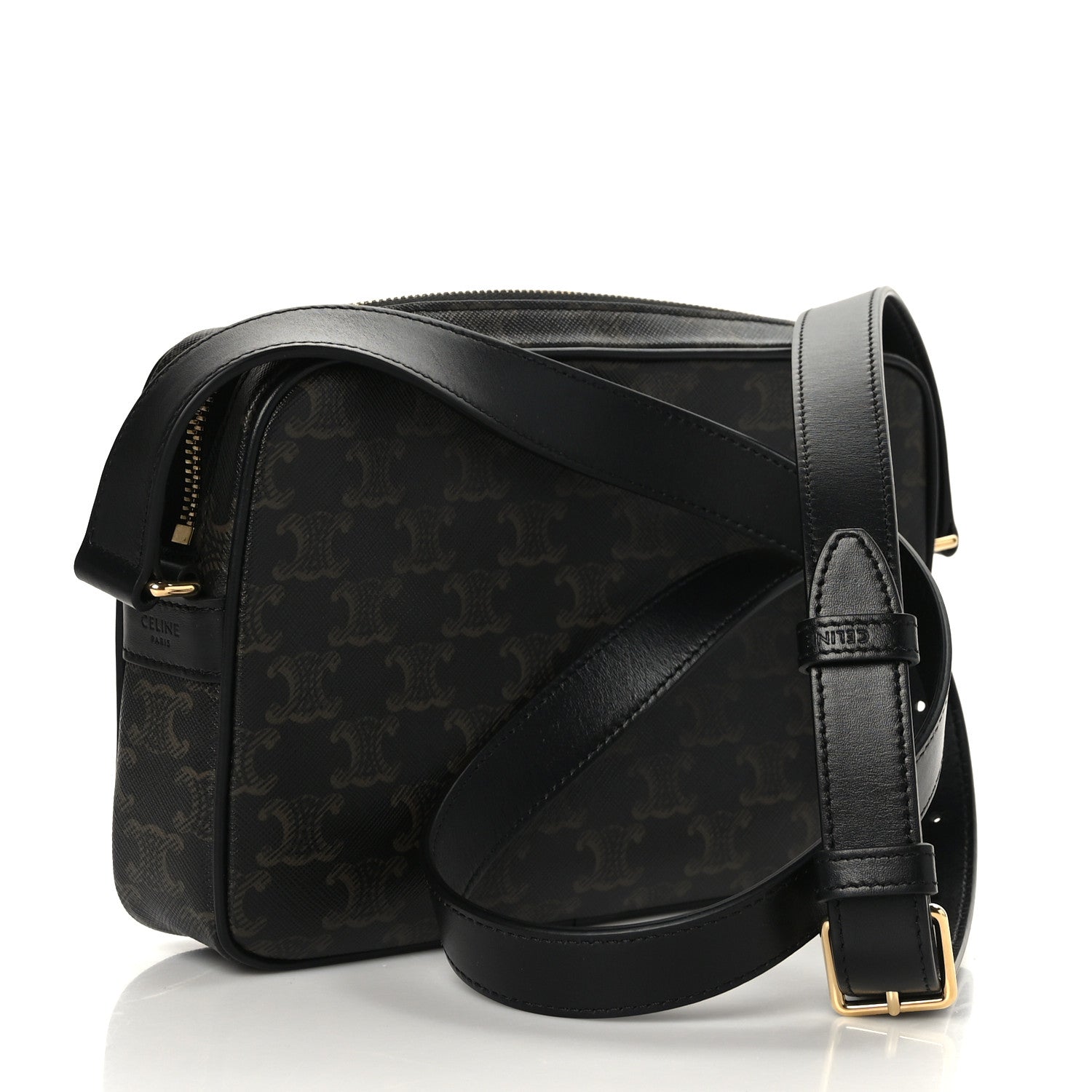 Celine Triomphe Canvas Medium Messenger Bag Black 3 of 8