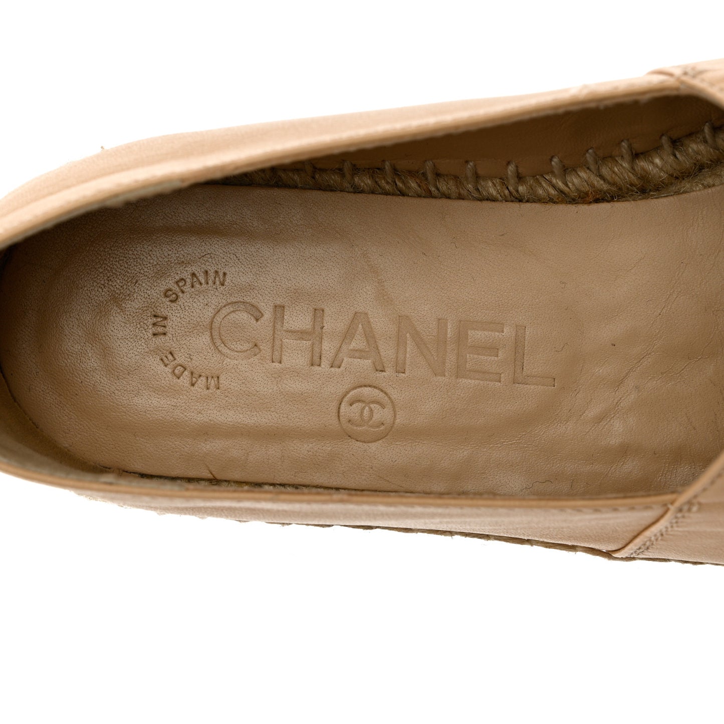 Lambskin CC Espadrilles 36 Beige Black