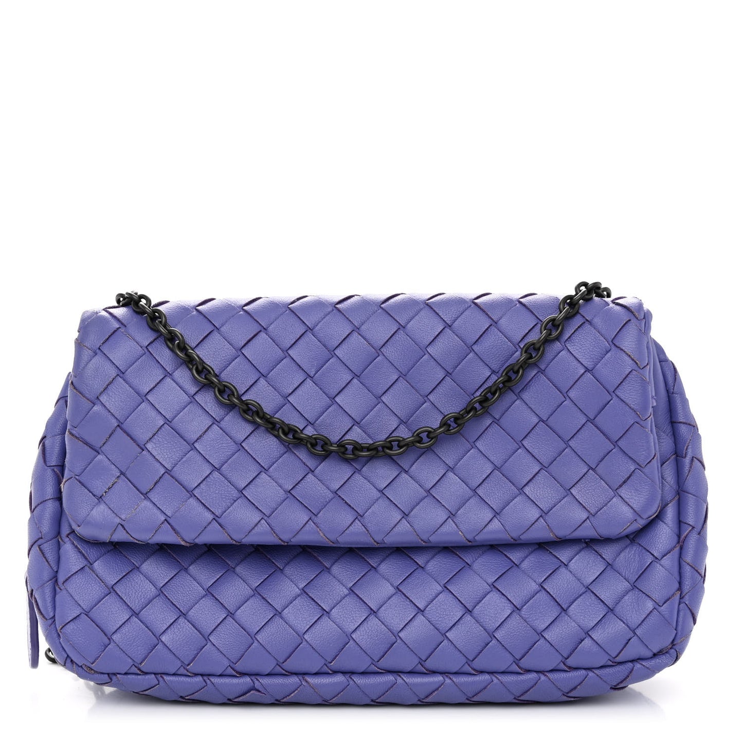 Nappa Intrecciato Small Chain Crossbody Cobalt