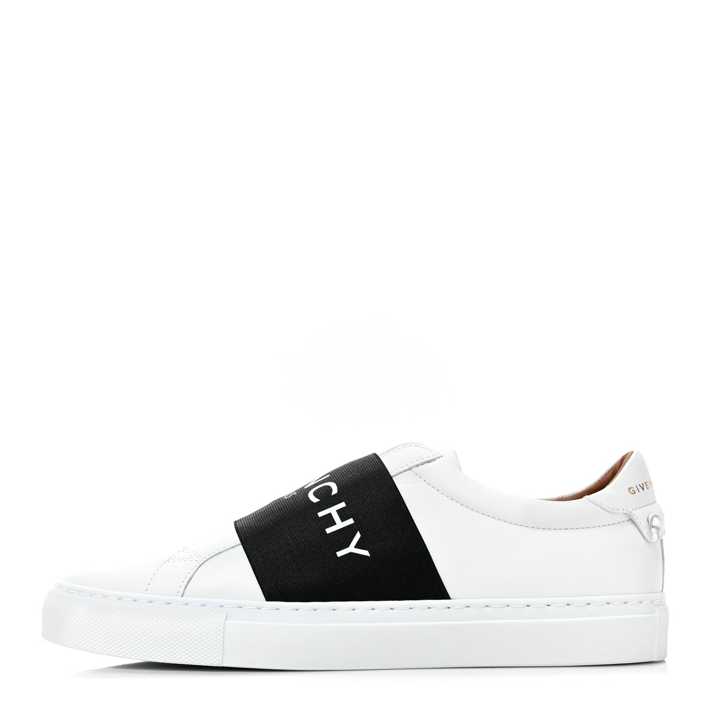Calfskin Band Logo Womens Urban Street Sneakers 38.5 White Black