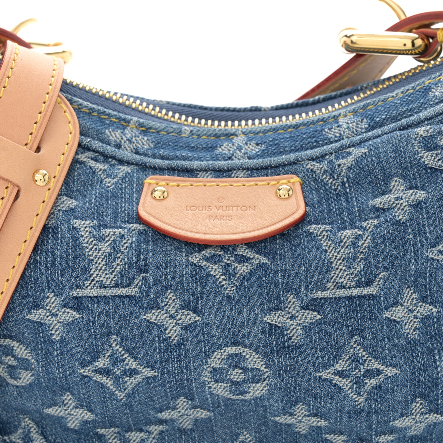 Monogram Denim Croissant MM Blue