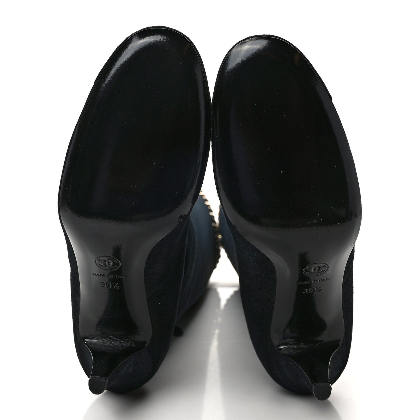 Suede Kidskin Chain Sandals 36.5 Black