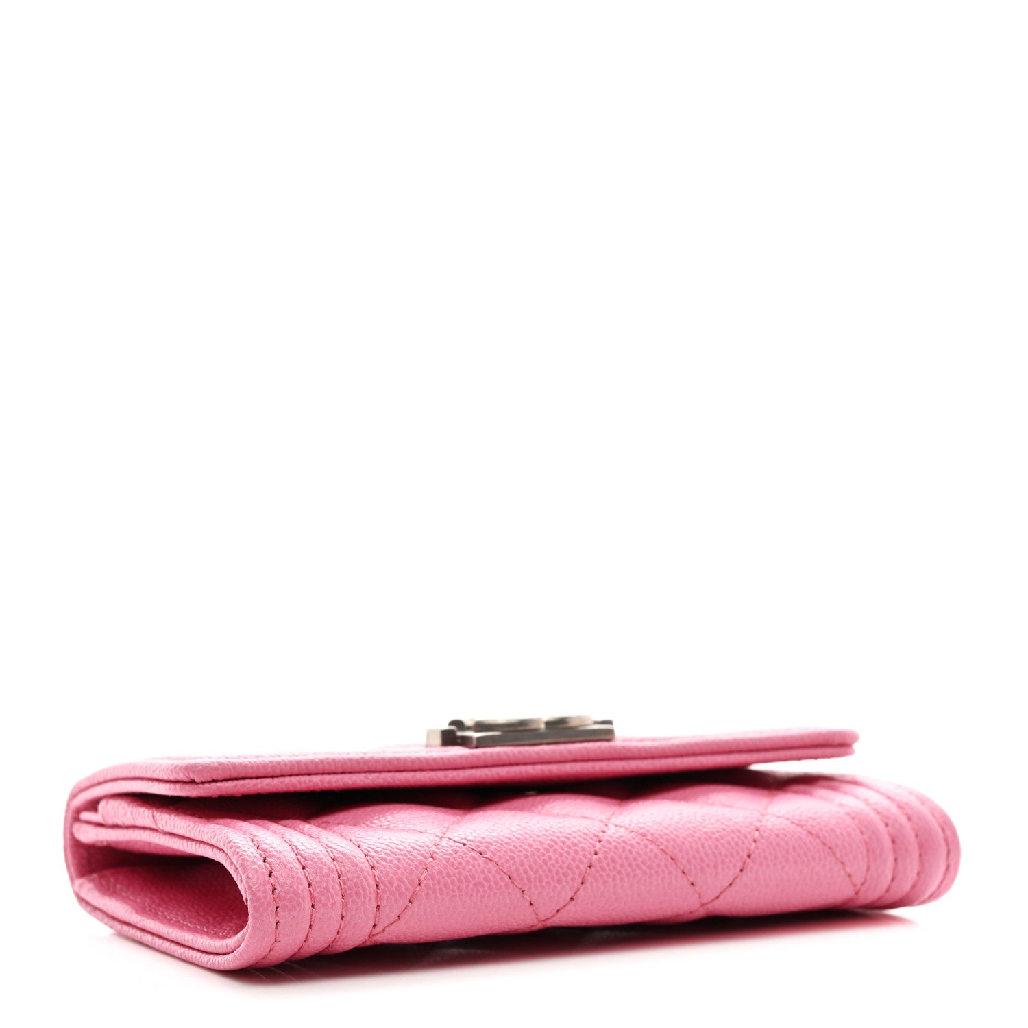 Chanel Caviar Quilted Boy Flap Card Holder Wallet Pink 4 of 9