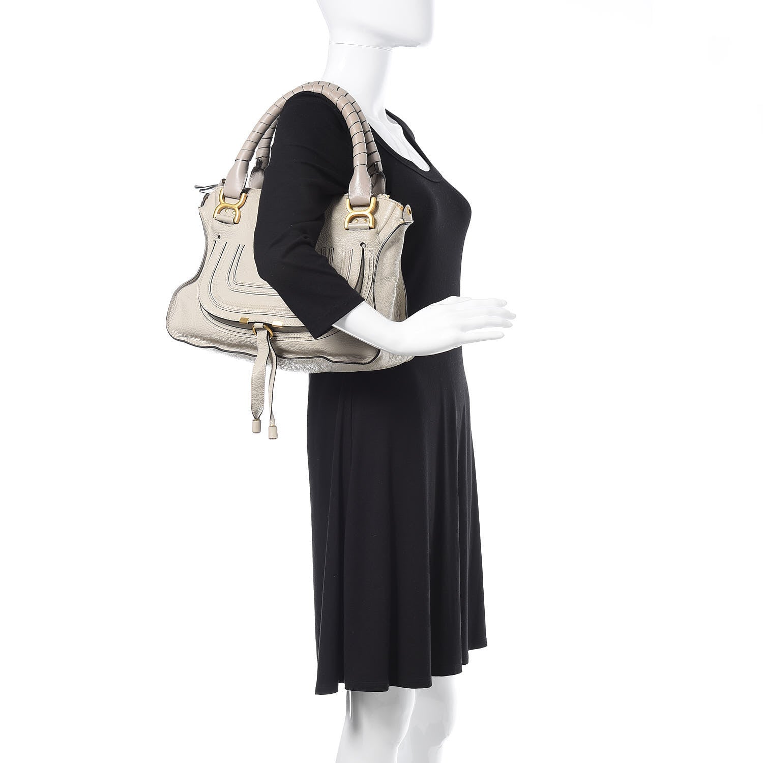 Chloe Calfskin Medium Marcie Satchel Dove 2 of 14