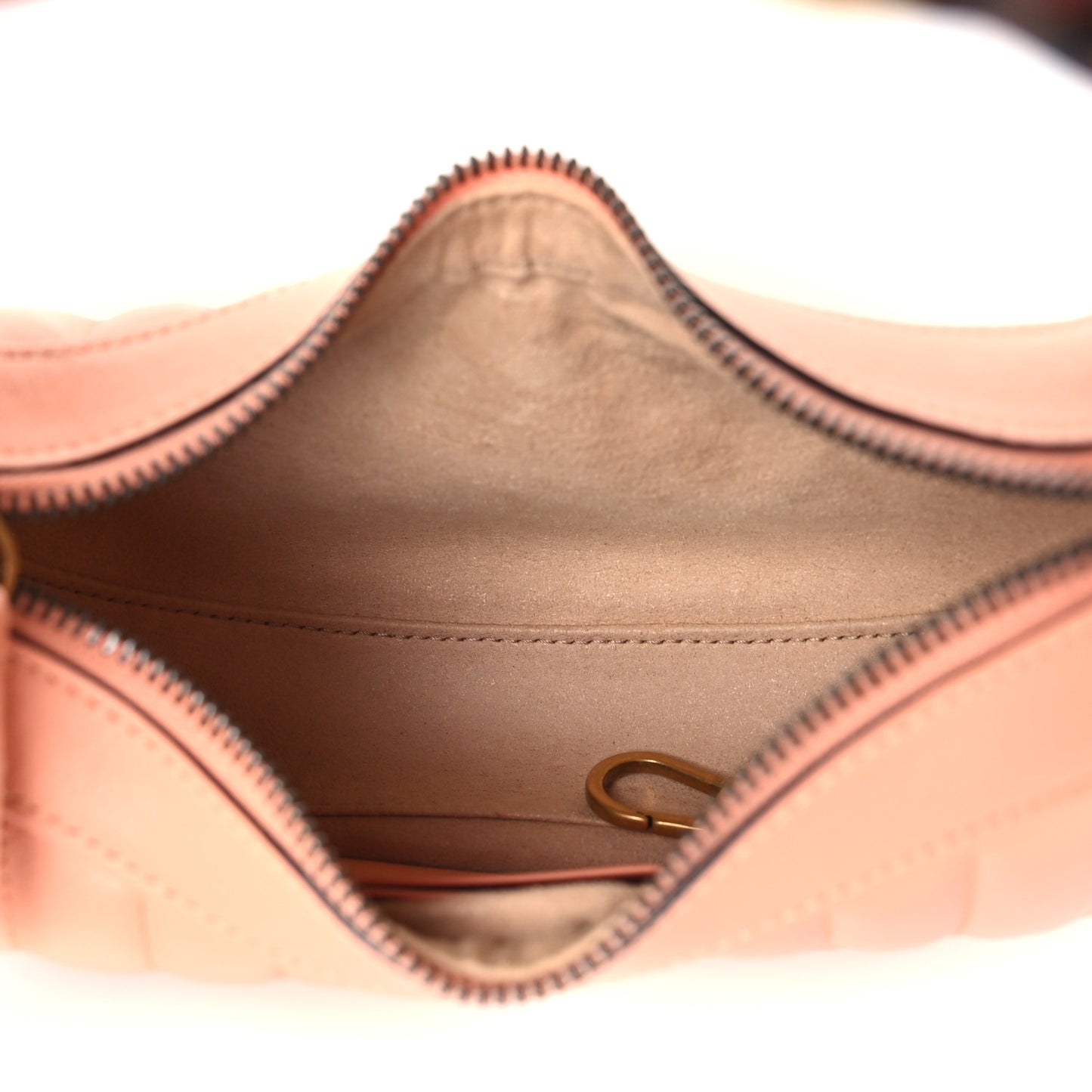Calfskin Vertical Ring Matelasse Mini GG Marmont Half Moon Hobo Peachy Chic