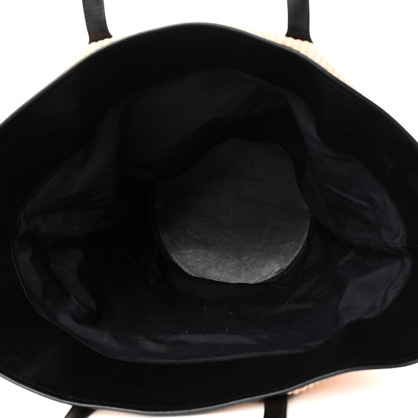 Raffia Calfskin Osa Medium Tote Natural Black