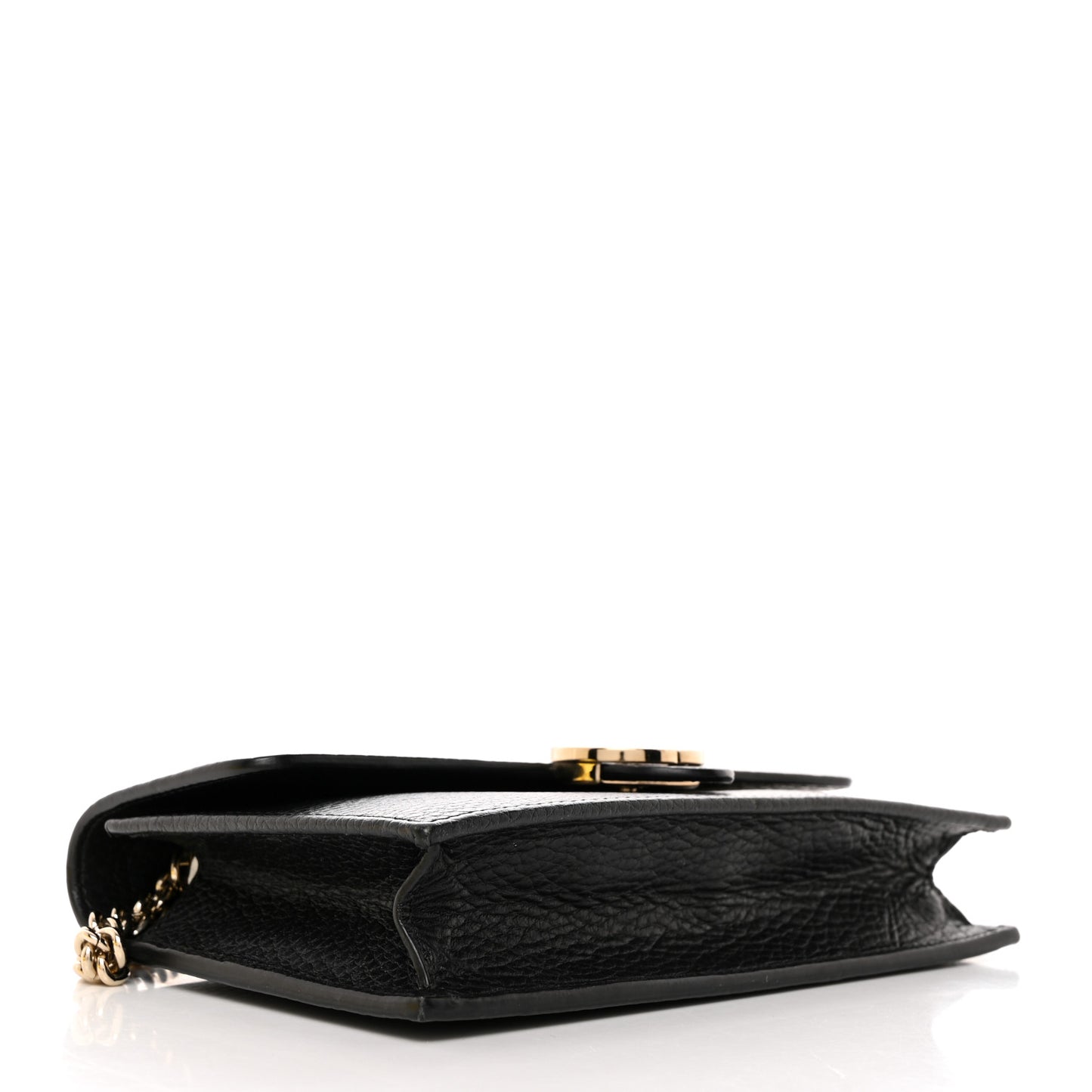 Dollar Calfskin Interlocking G Chain Wallet Black
