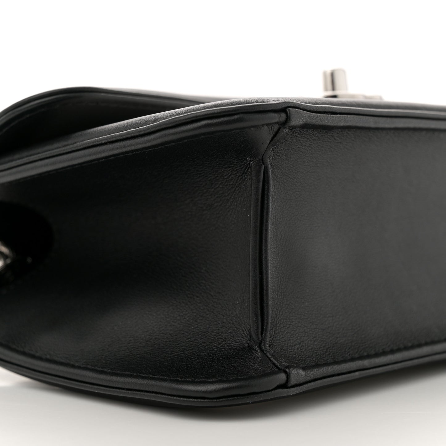 Lambskin Calfskin Mini Chocolate Bar Flap Bag White Black