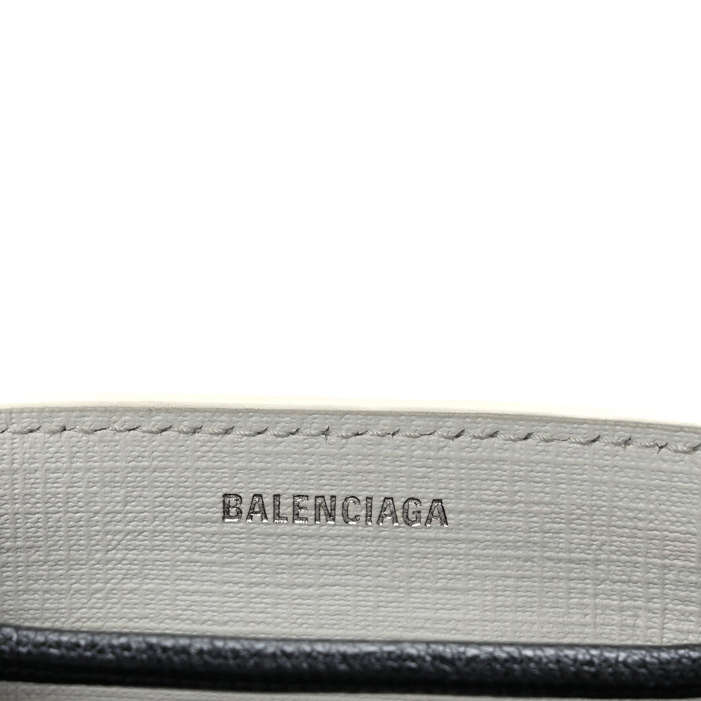 Calfskin Small Logo North South Shopping Tote White