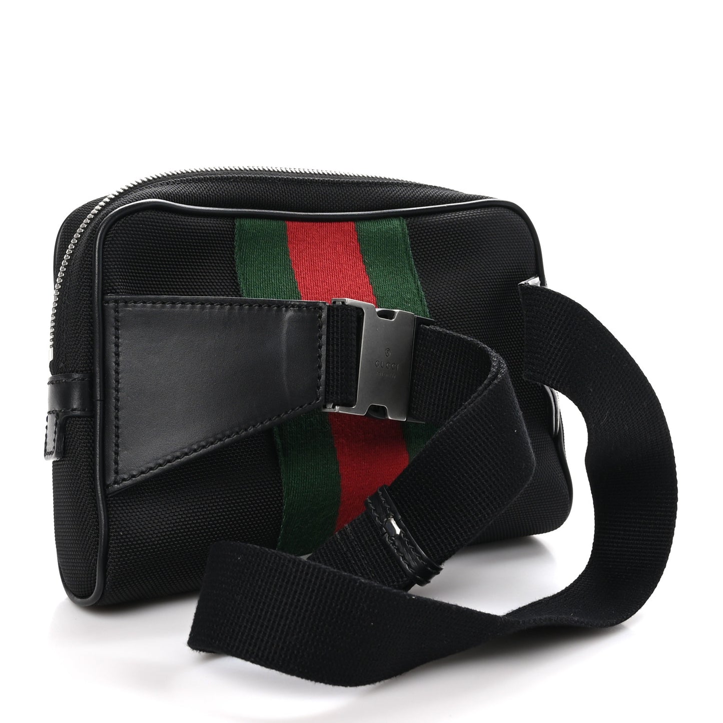 Canvas Web Slim Belt Bag Black