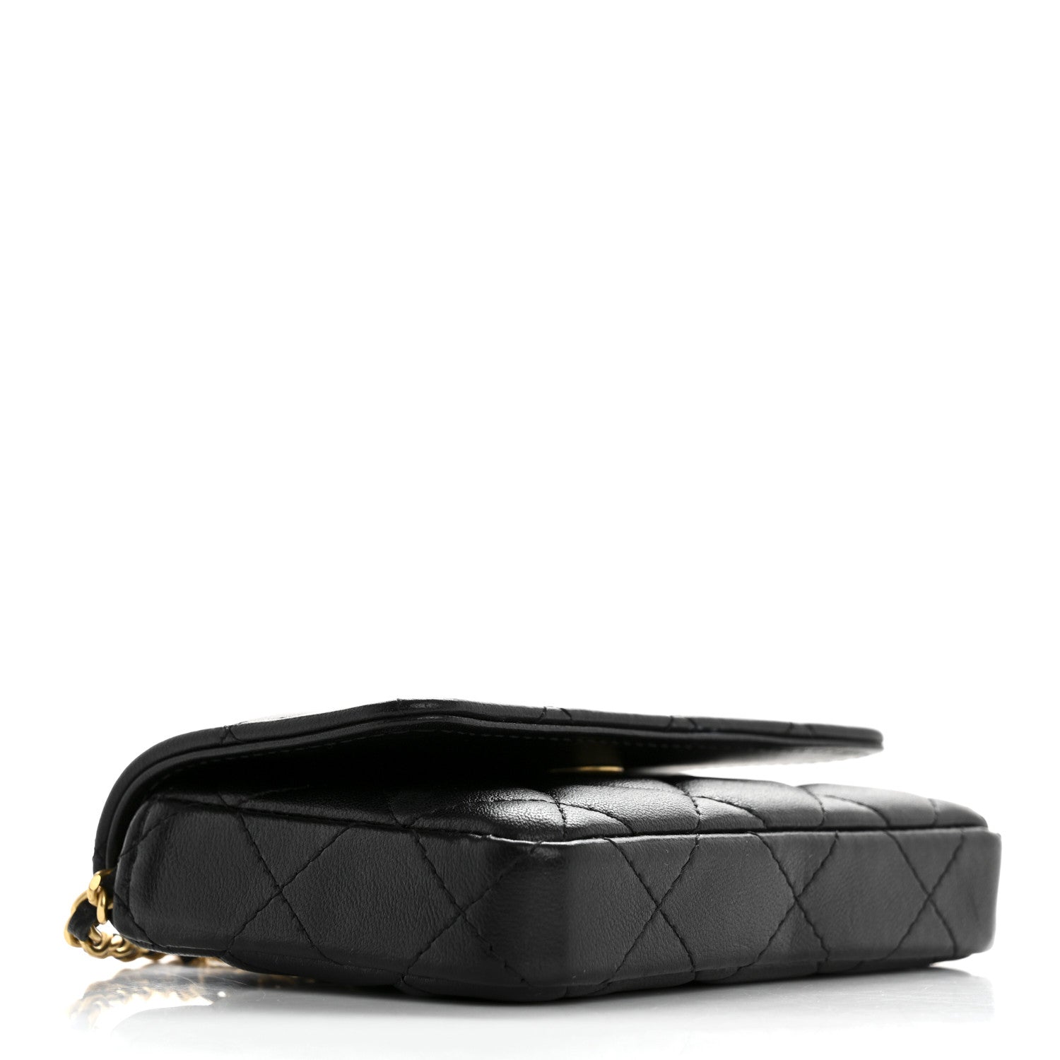 Chanel Lambskin Enamel Quilted Coco Hearts Clutch With Chain Black 4 of 12