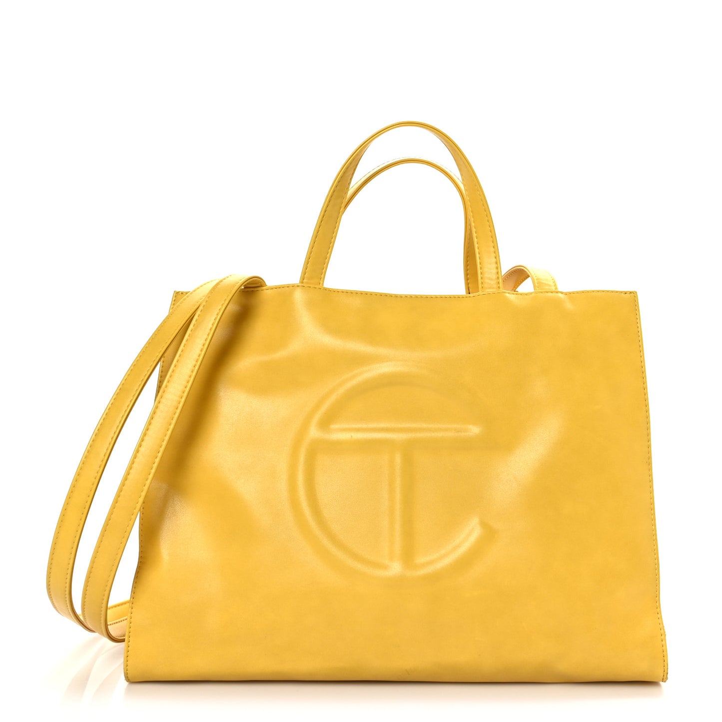Vegan Leather Medium Shopping Bag Mustard