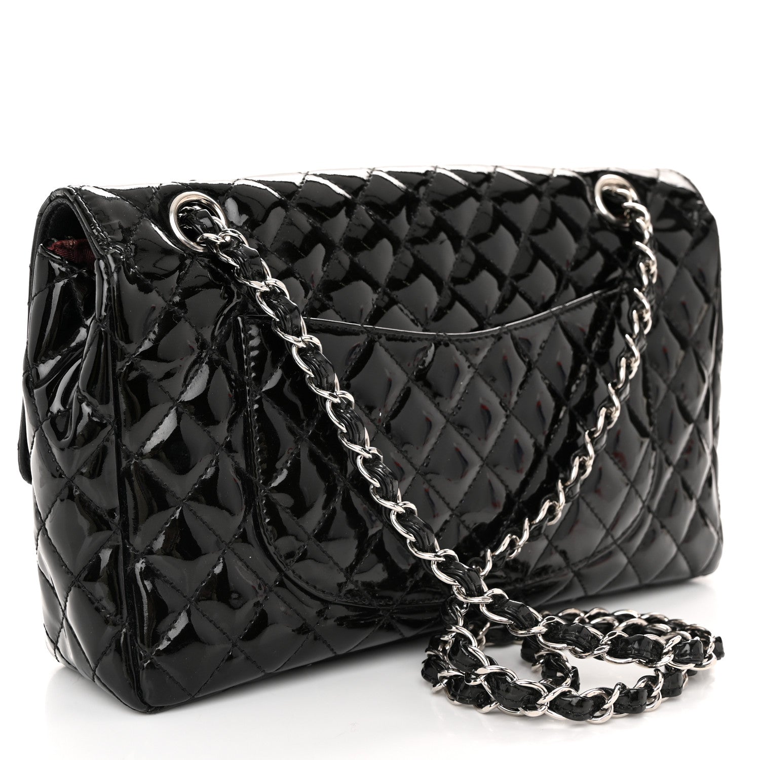 Chanel Patent Quilted Secret Label Medium Flap Black 3 of 11