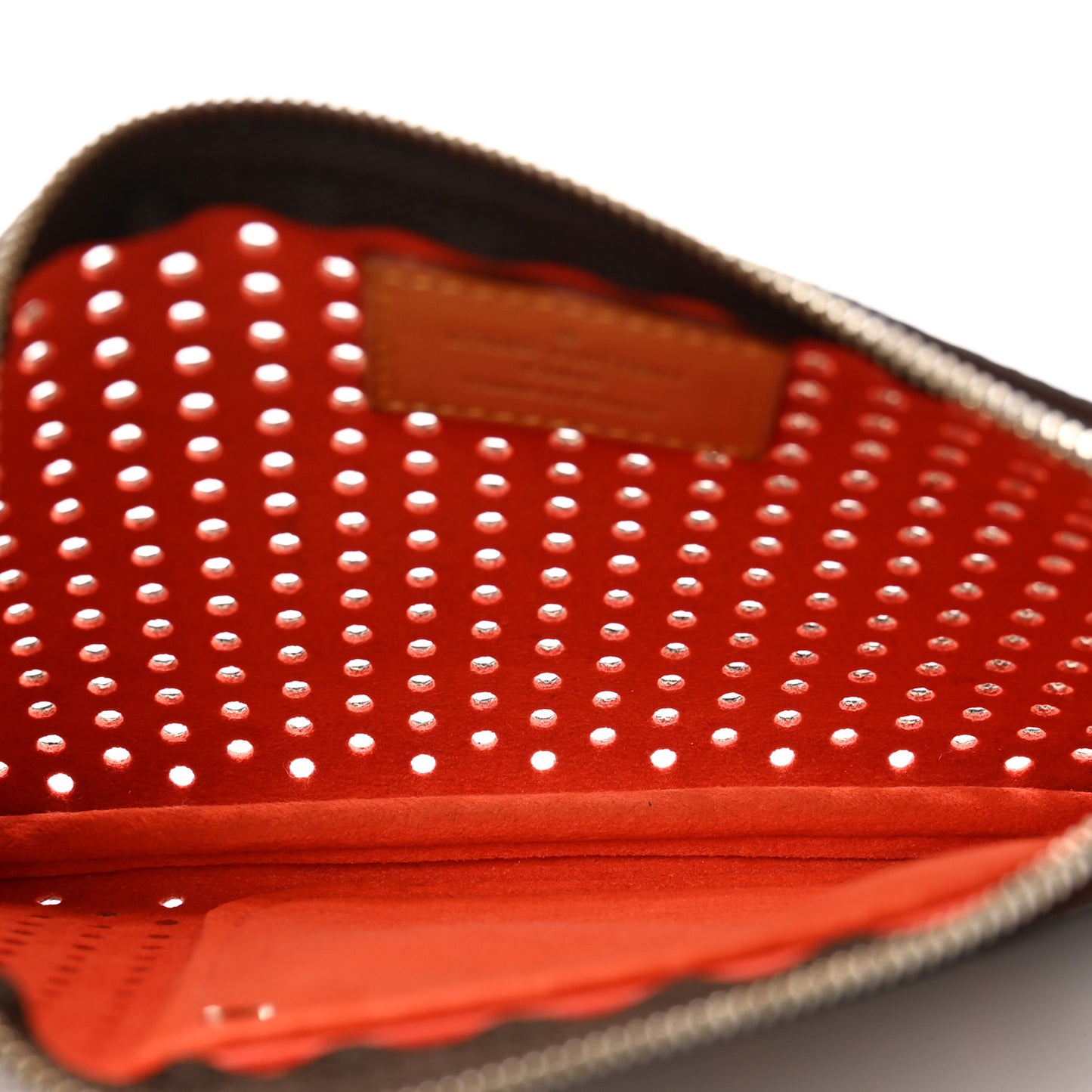 Monogram Perforated Pochette Plat Orange