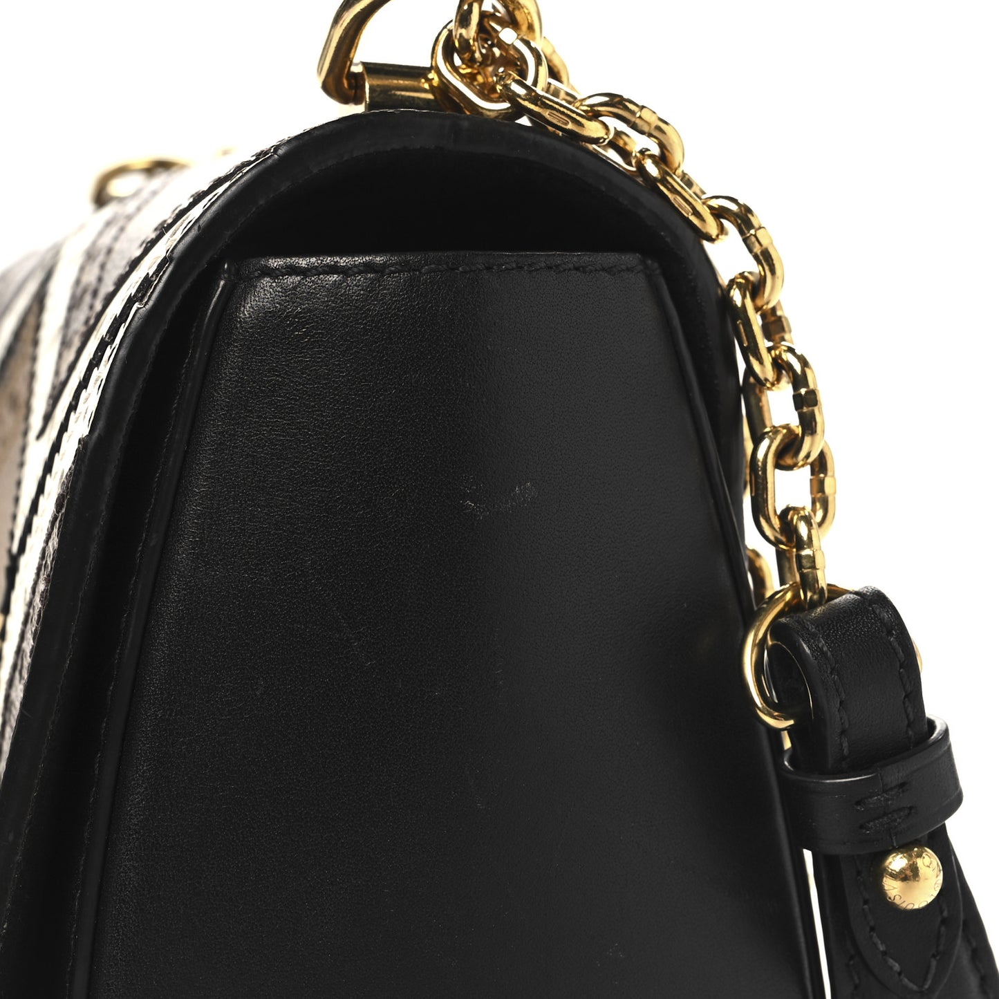 Veau Satin Monogram Twist Shoulder Bag MM Black