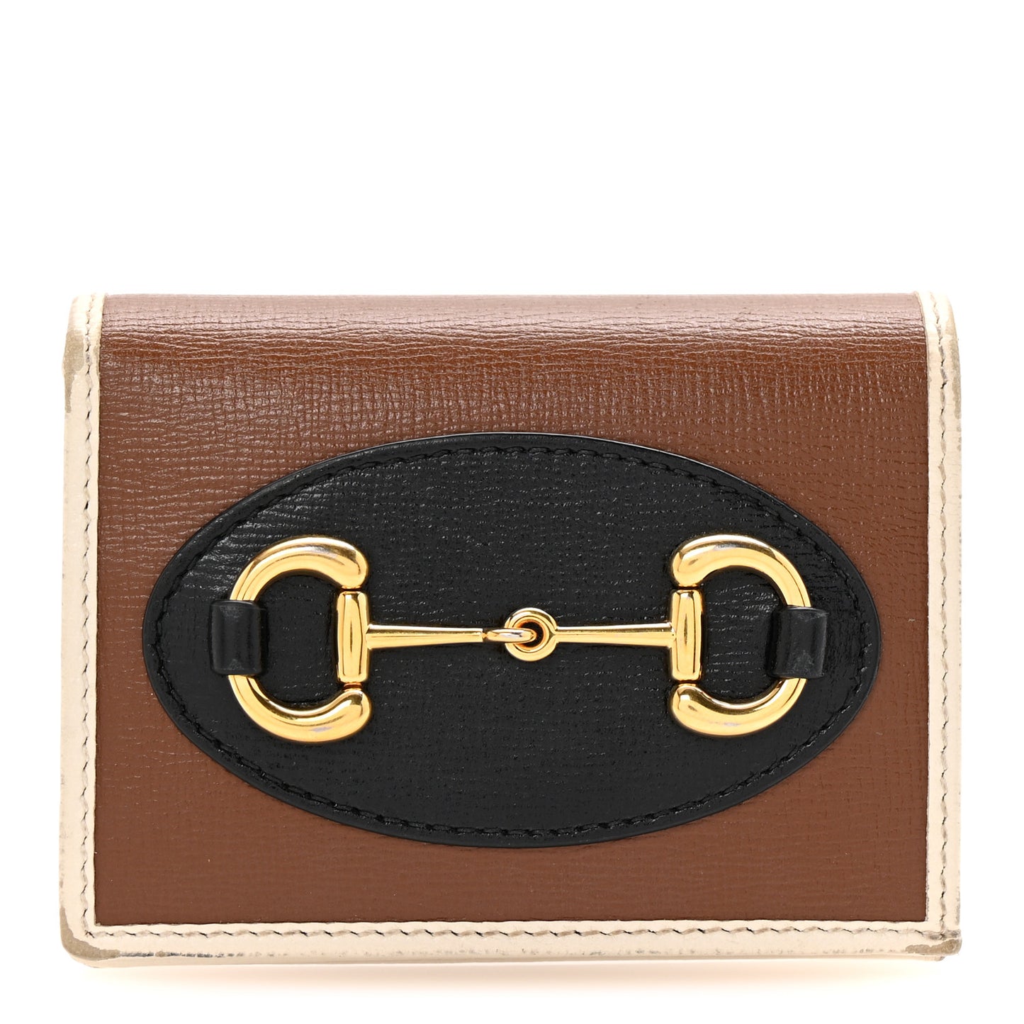 Azalea Calfskin Horsebit 1955 Card Case Wallet Black Brown Sugar Mystic White
