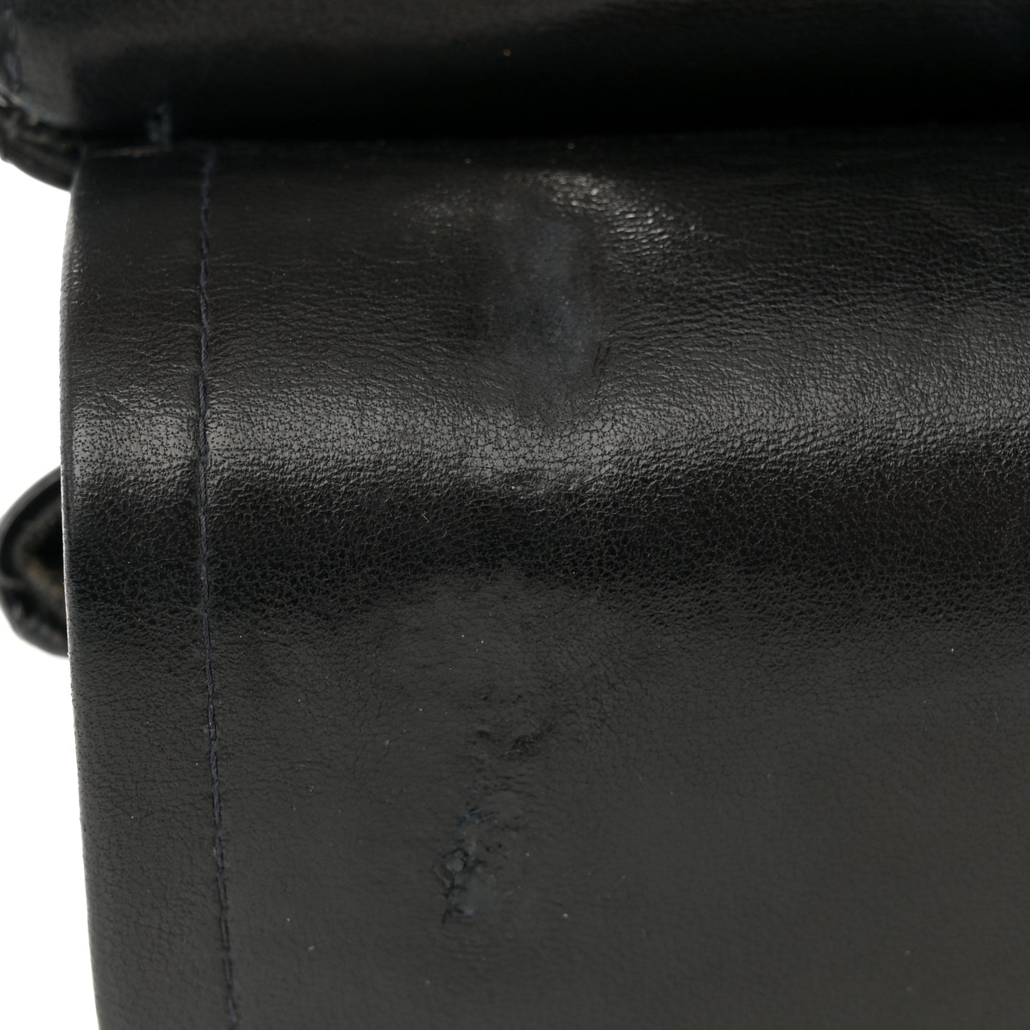 Patent Quilted Medium Double Flap Black
