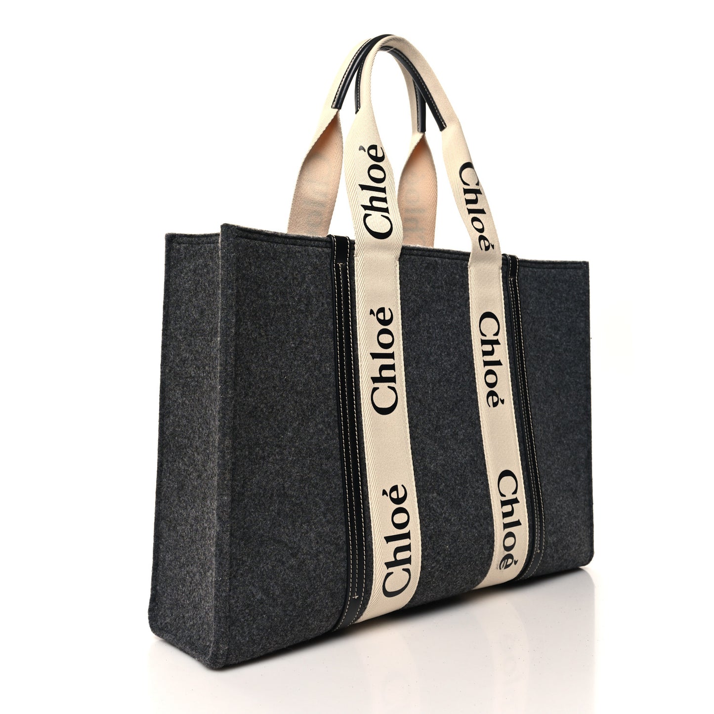 Felt Large Woody Ribbon Tote Cashmere Grey
