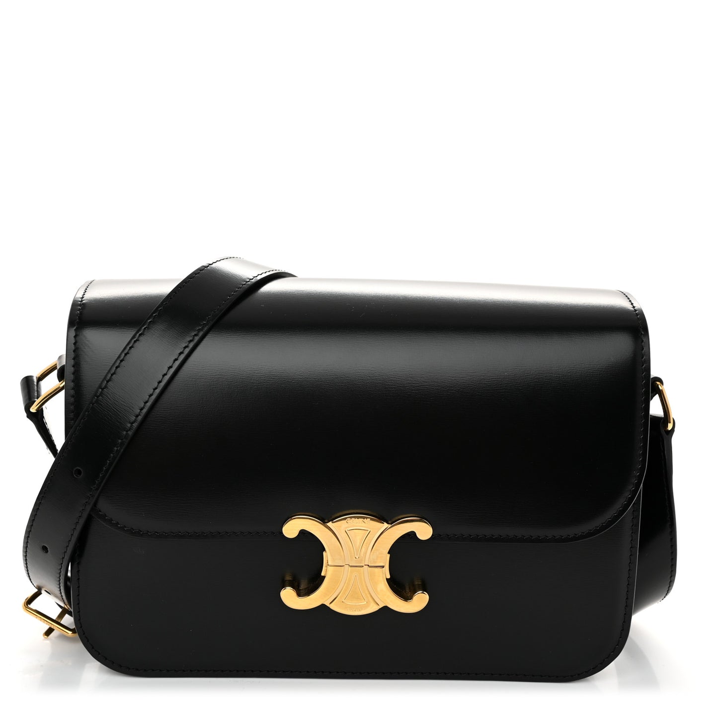 Shiny Calfskin Medium Triomphe Black