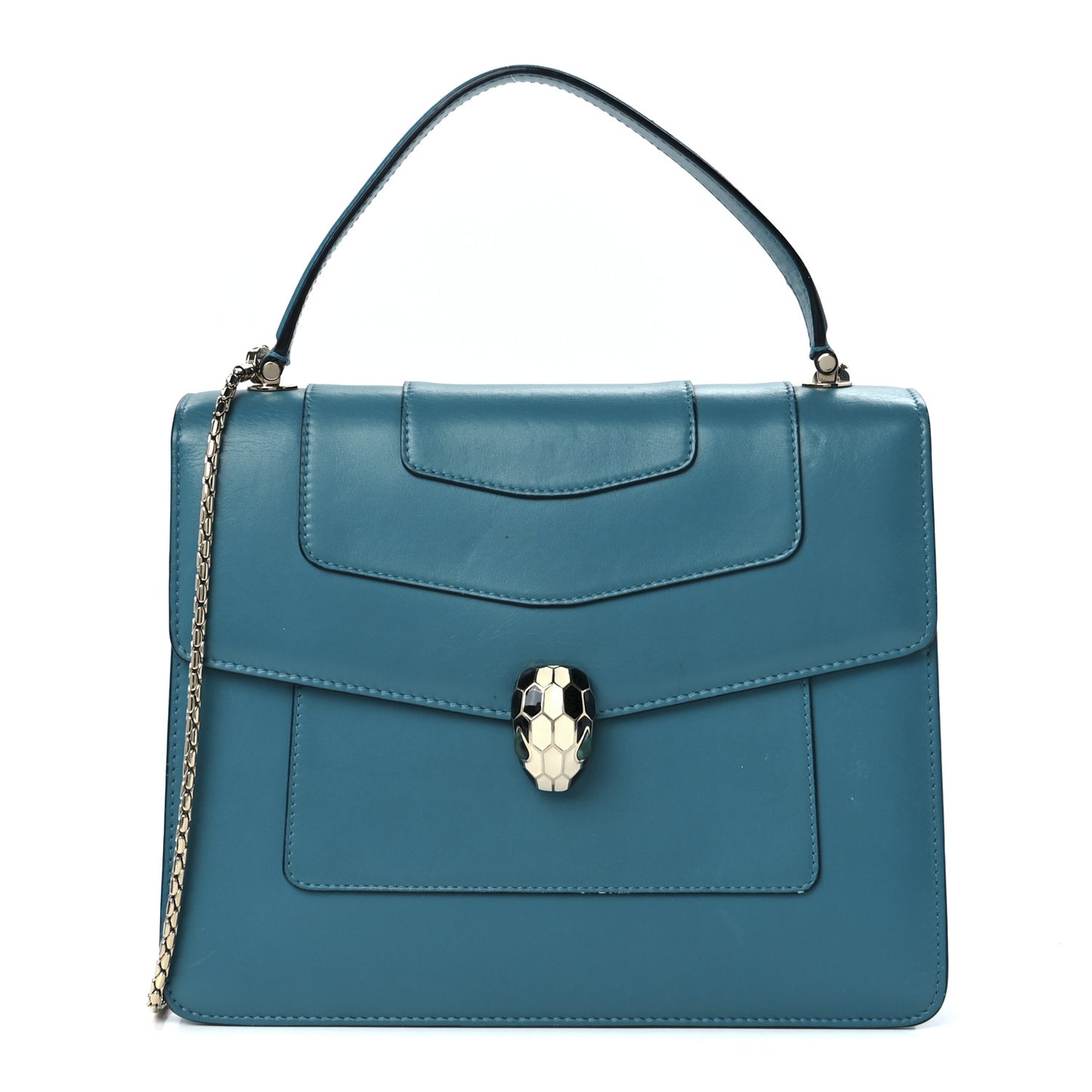 Calfskin Serpenti Forever Top Handle Blue
