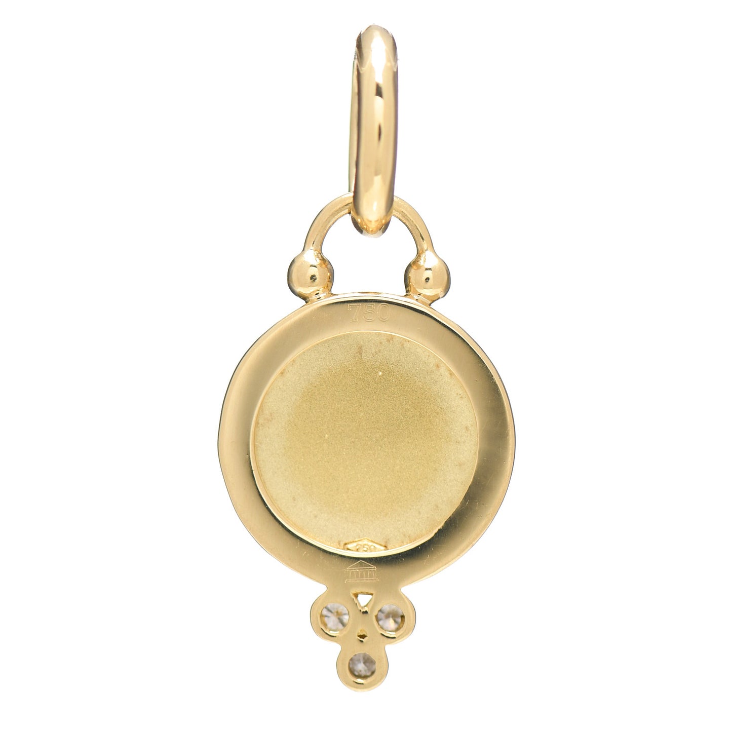 18K Yellow Gold Diamond 10mm Angel Pendant