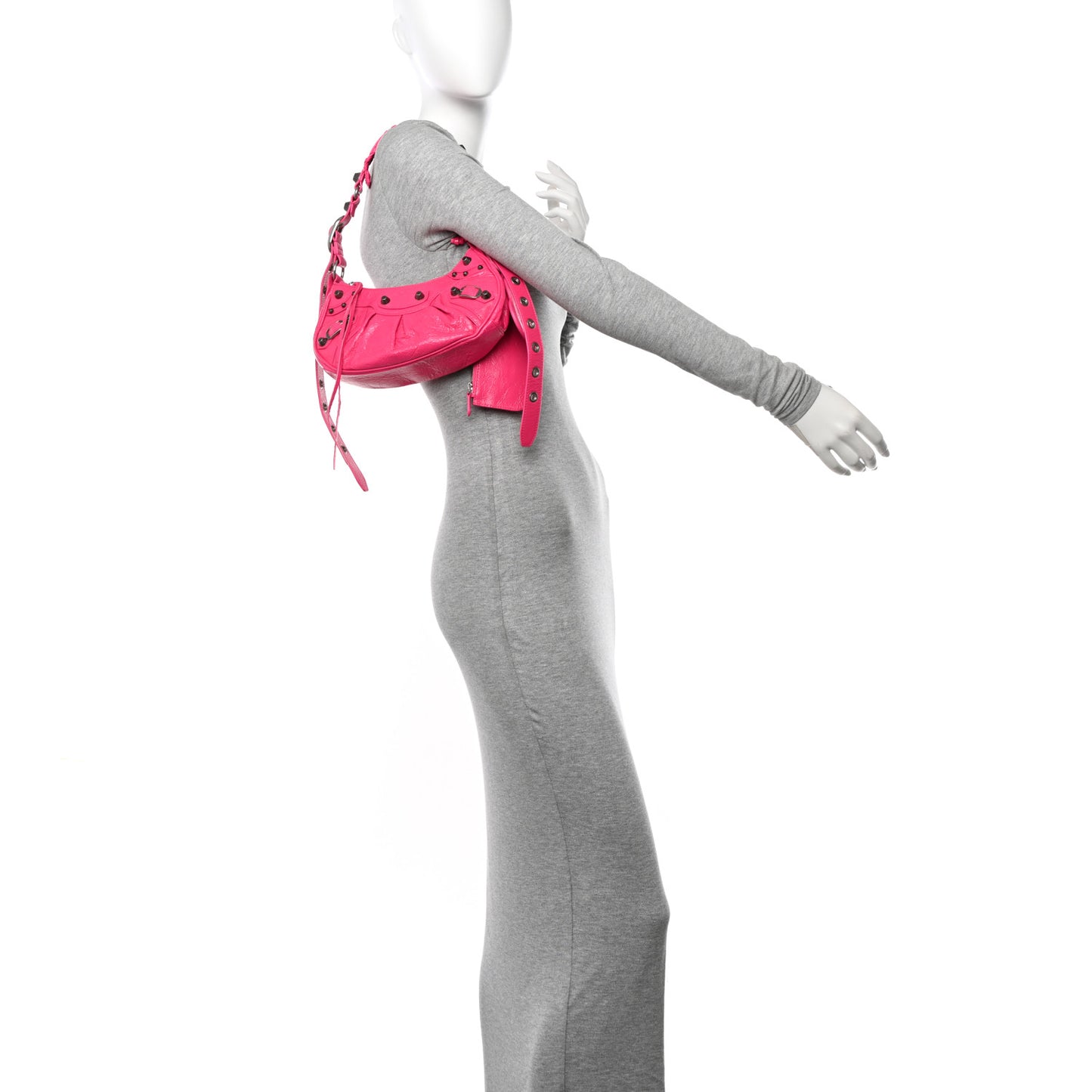 Agneau Arena Le Cagole Shoulder Bag XS Hot Pink